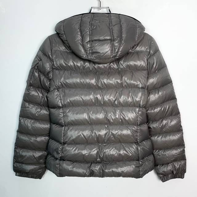 Moncler Bady Logo Silver Gray Quilted Down Hooded Jacket Coat with Zipper Closure Size 12A/98