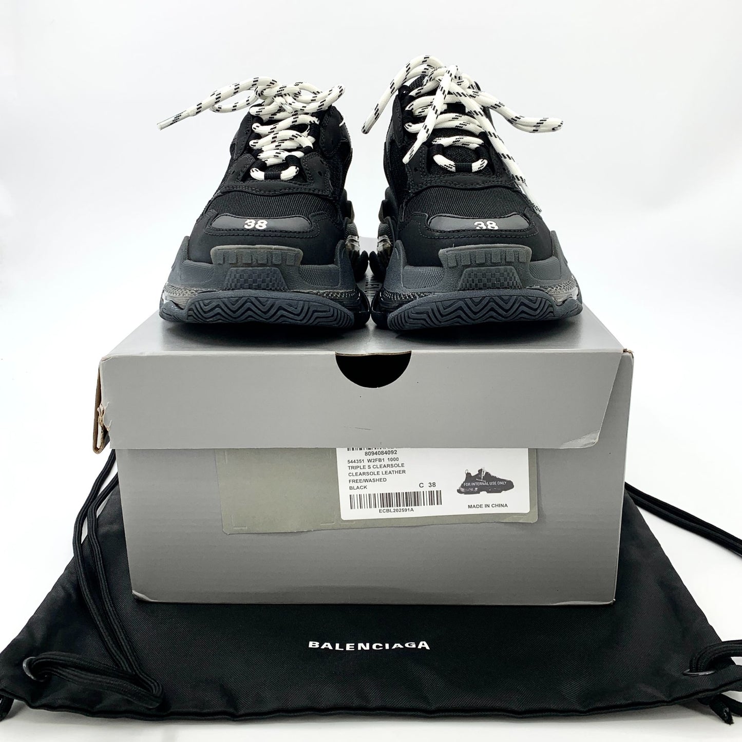 Balenciaga Triple S Sneakers Black Size 38