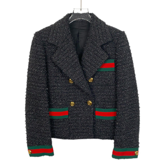 Gucci Dark Gray Tweed-Style Coat