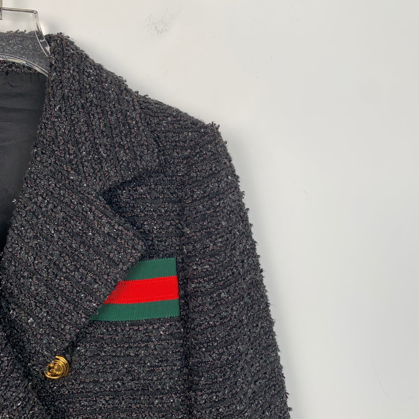 Gucci Dark Gray Tweed-Style Coat