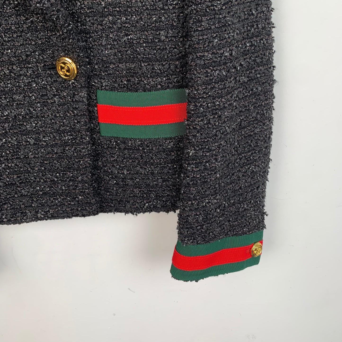 Gucci Dark Gray Tweed-Style Coat