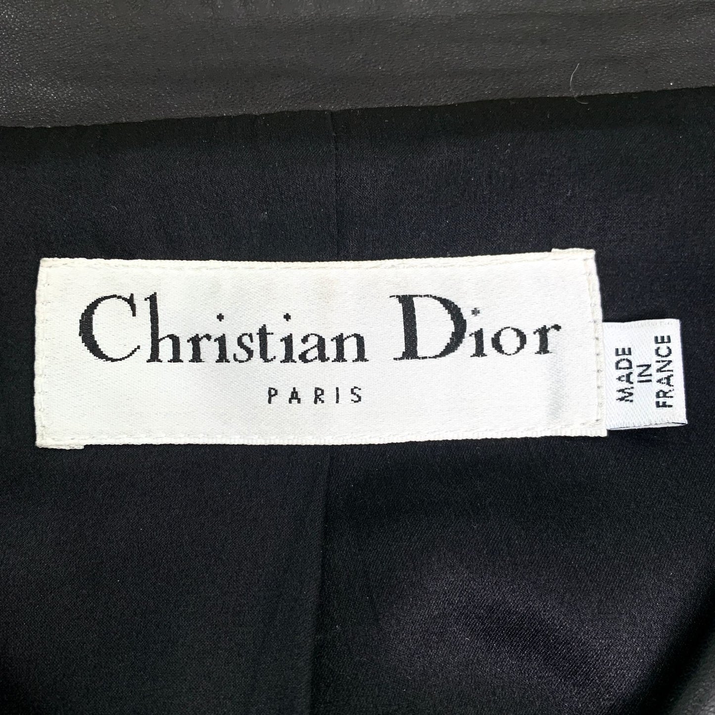 Christian Dior Black Butterfly Embellished Collar Leather Jacket (Size 38)