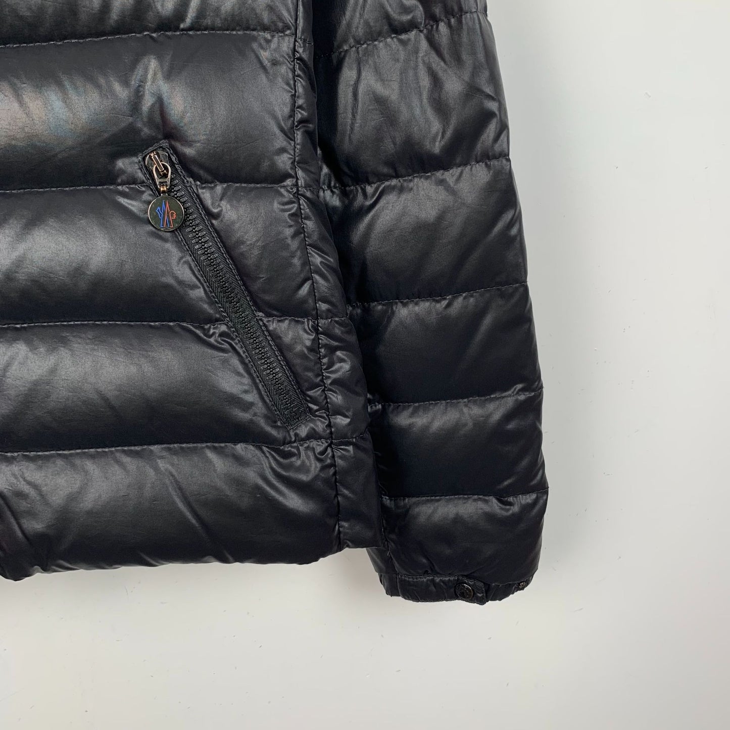 Moncler Bady Black Logo-Embellished Down Jacket (Size S)