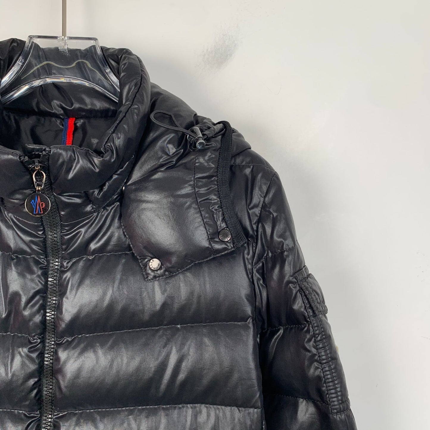 Moncler Bady Black Logo-Embellished Down Jacket (Size S)