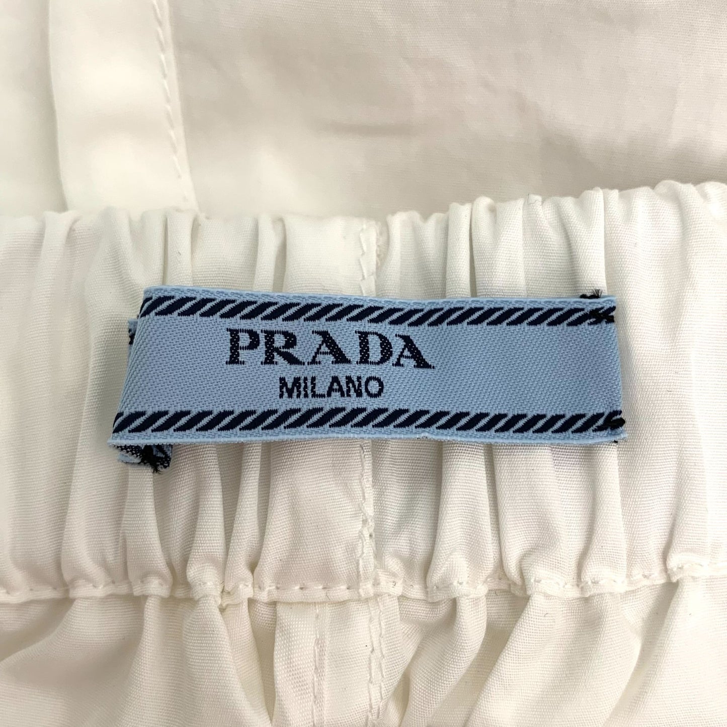 Prada Milano Floral Print Elastic Waist White Shorts Size 38