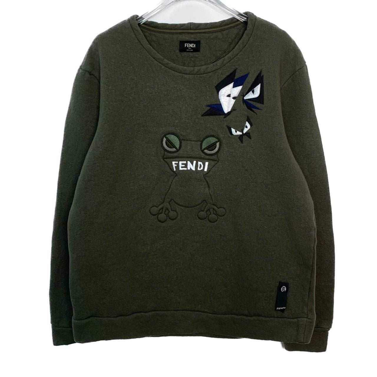 Fendi Dark Green Little Monster Embroidered Sweatshirt Size 52