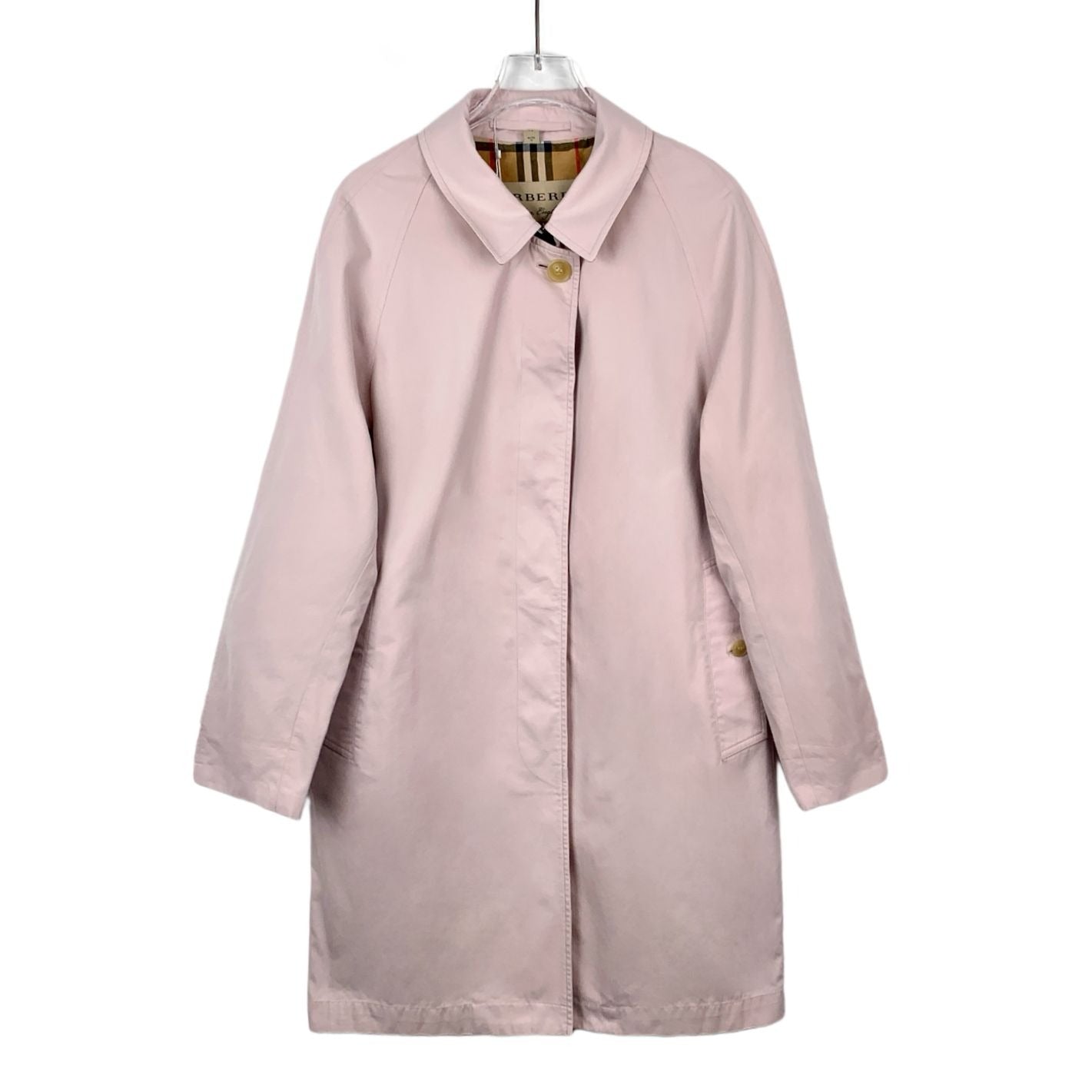 Burberry Brit Beige Check Lining Womens Trench Coat XS