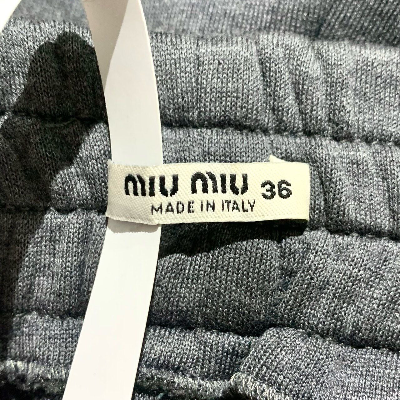 Miu Miu Womens Dark Grey Logo Striped Casual Pants Size 36 Made In Italy