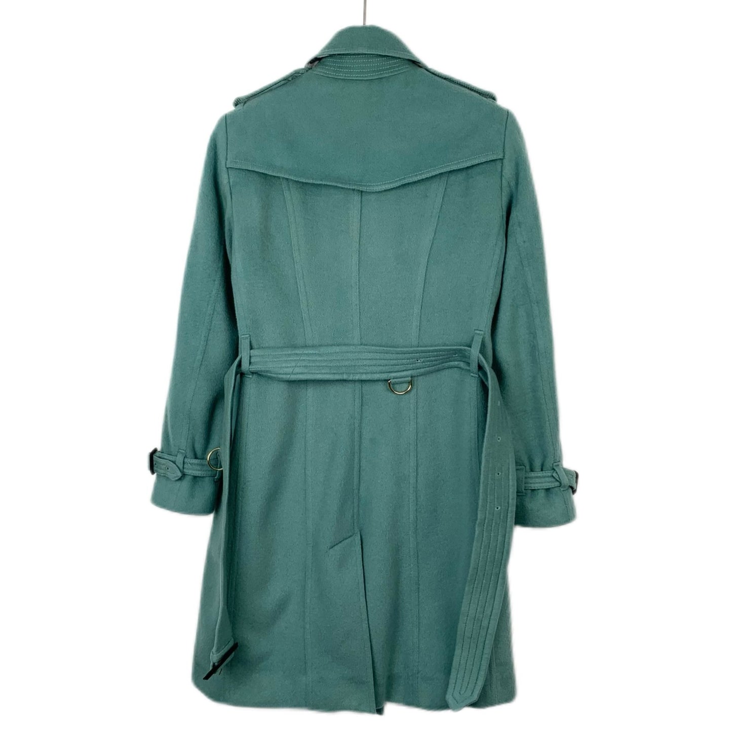 Burberry Green Cashmere Belted Coat (Size 38)