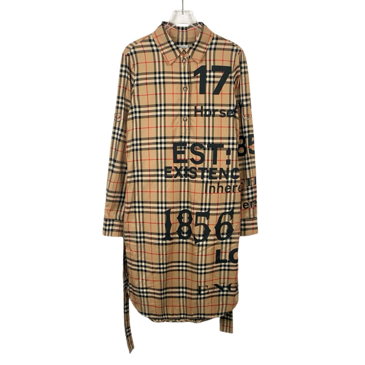 Burberry Womens Plaid Long Sleeve Cotton Shirt Dress Size S