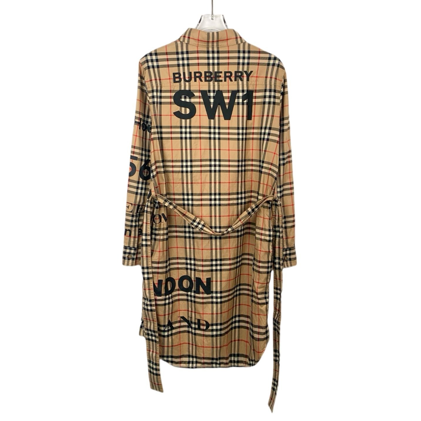 Burberry Womens Plaid Long Sleeve Cotton Shirt Dress Size S