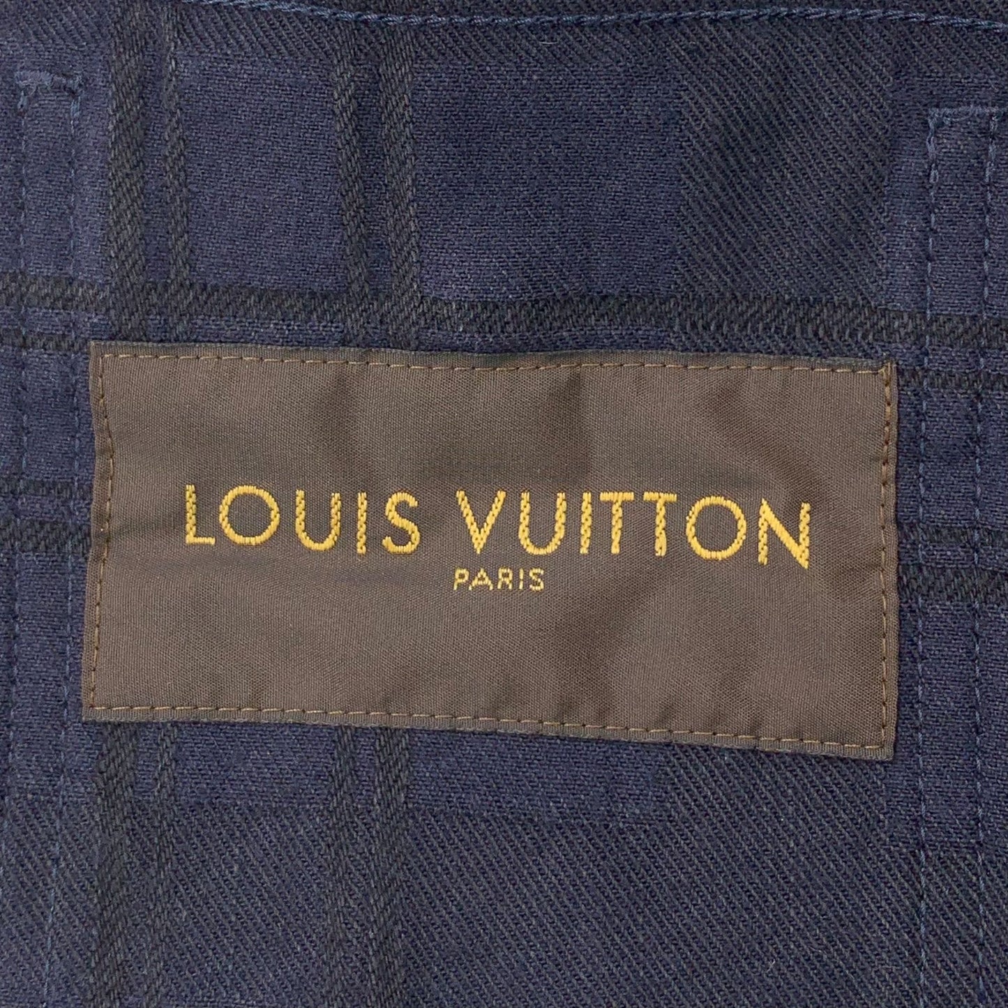 Louis Vuitton Color-Block Check Cotton Collared Denim Jacket (Size M)