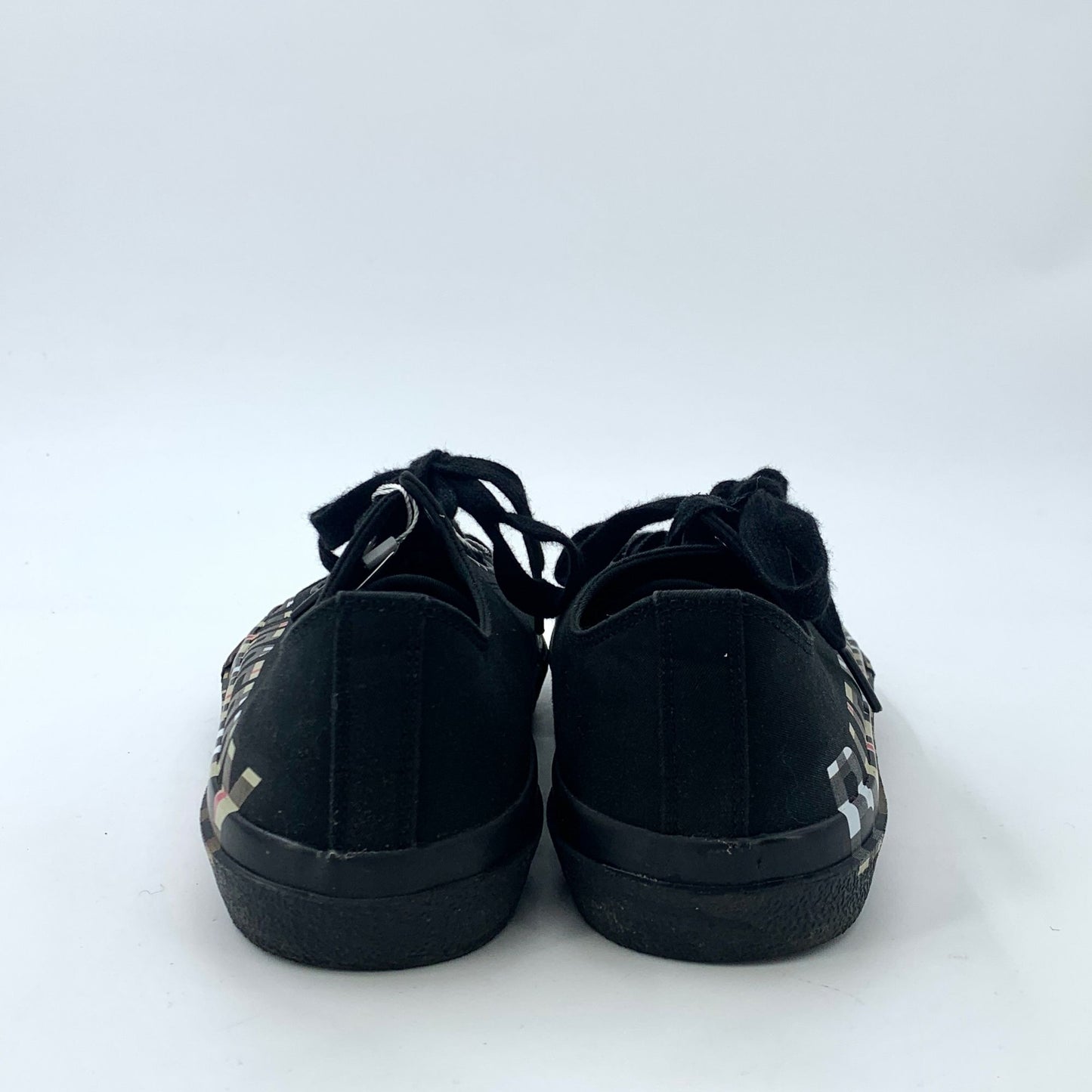 Burberry Black Checkered Logo Print Lace-Up Casual Sneakers (Size 38.5)