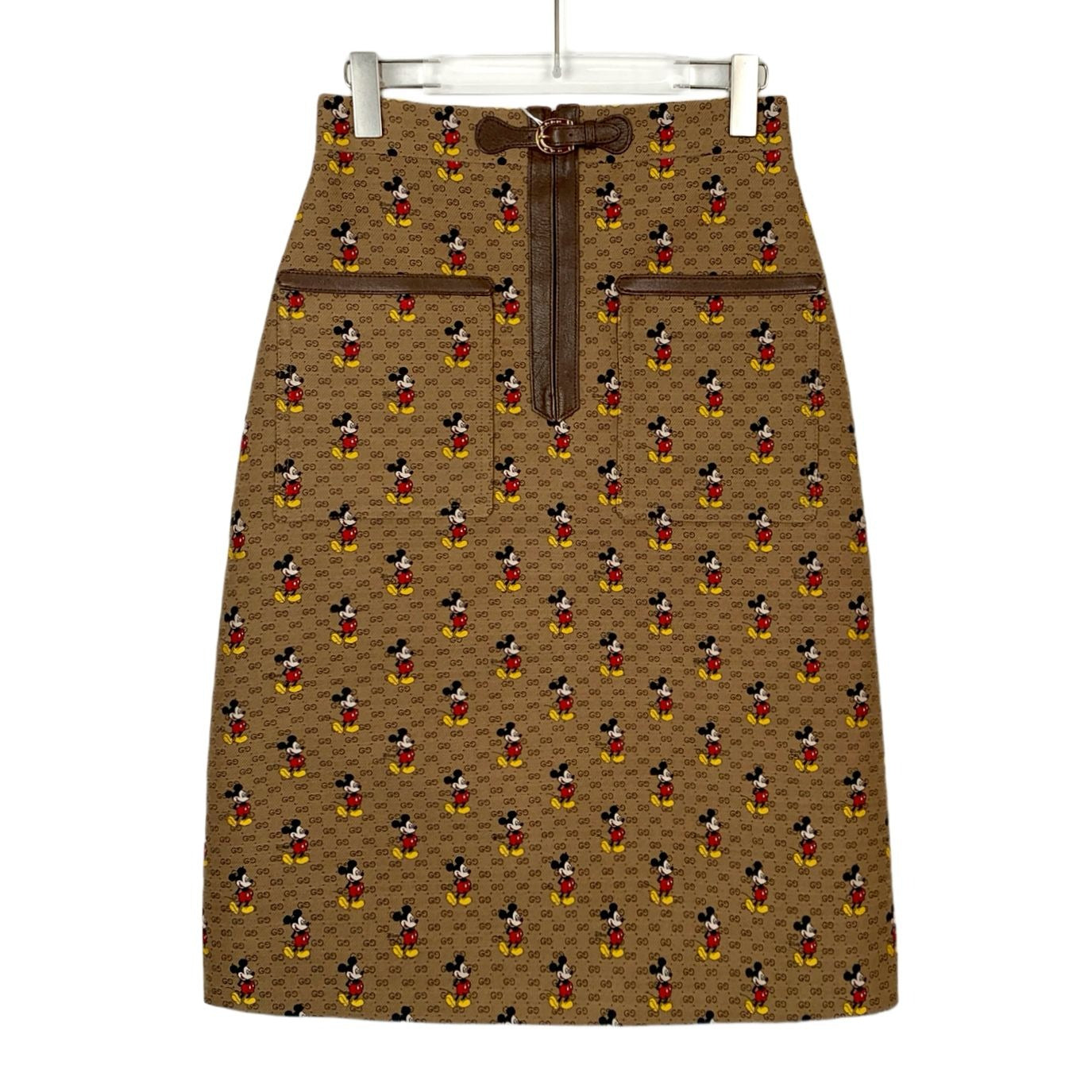 Gucci X Disney Mickey Mouse Brown A-Line Skirt Size 40