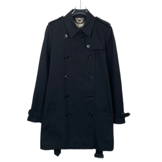 Burberry Black Cotton Double-Breasted Trench Coat (Size 40)