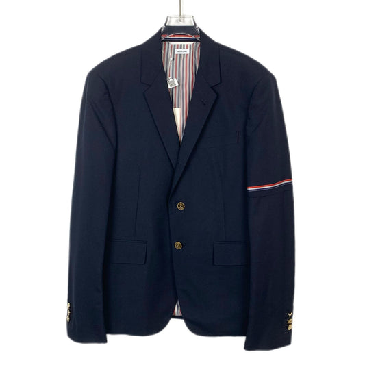 Thom Browne Navy One-Arm Flag Gold Button Wool Blazer (Size 4/L)