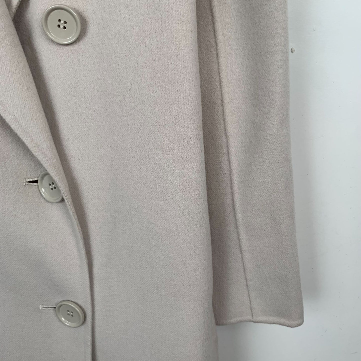 Maxmara Light Gray Wool Double-Breasted Coat (Size 40)