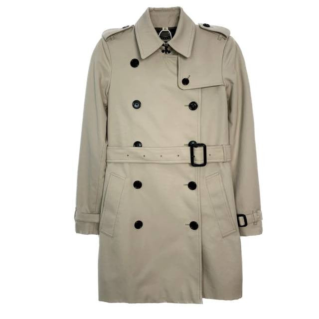 Burberry Womens Double-Breasted Belted Trench Coat Khaki Size 34