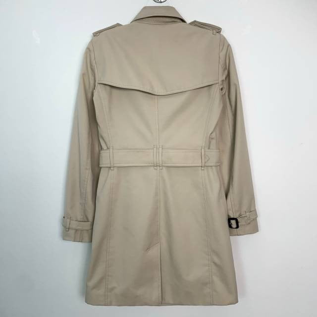 Burberry Womens Double-Breasted Belted Trench Coat Khaki Size 34