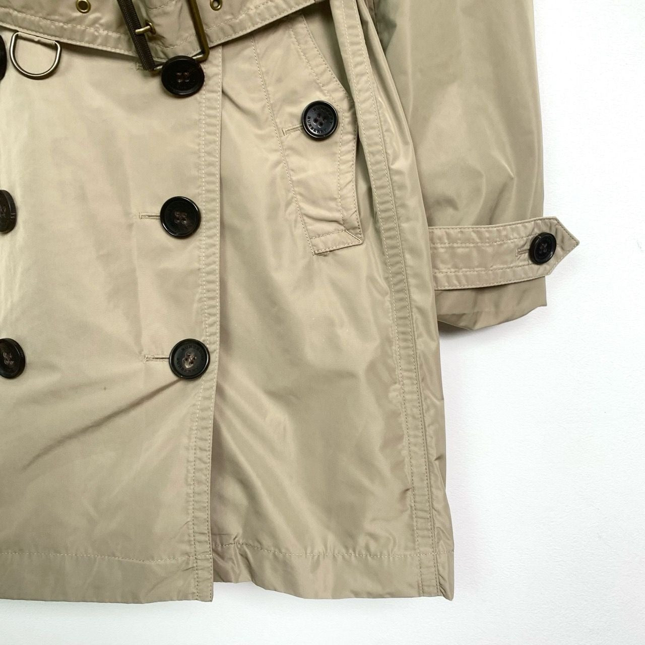 Burberry Khaki Double-Breasted Belted Trench Coat Size 38/98