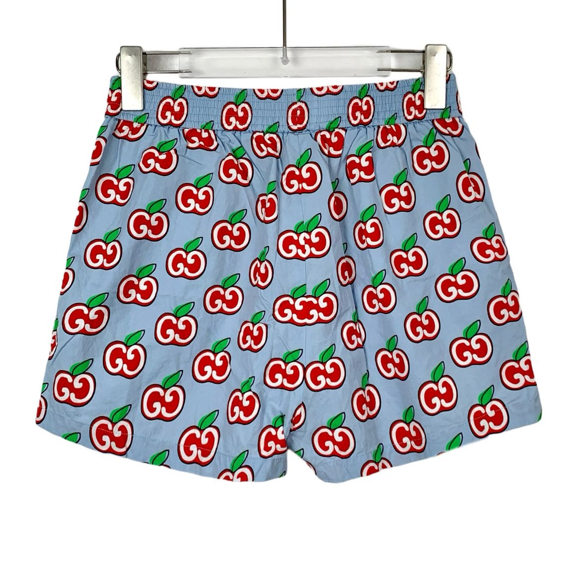 Gucci Blue Apple Double-G Print Cotton Casual Shorts (Size 36)