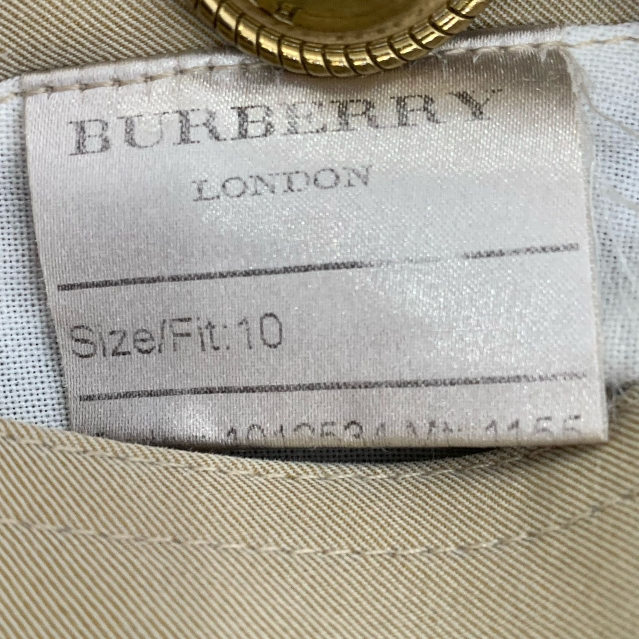 Burberry London Womens Double Breasted Beige Trench Coat Size 10 UK/8 USA With Belt & Gold Buttons