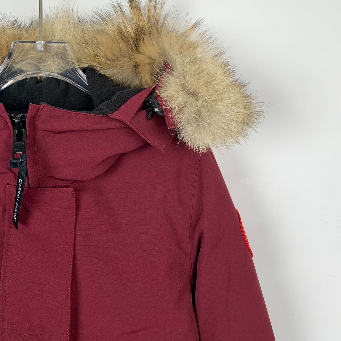 Canada Goose Red Fur-Collar Parka Jacket (Size XS)