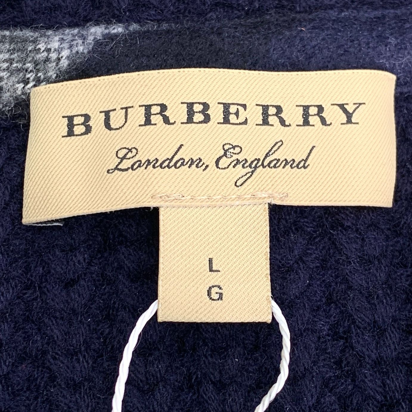 Burberry Navy Wool Cashmere Toggle Knit Sweater L