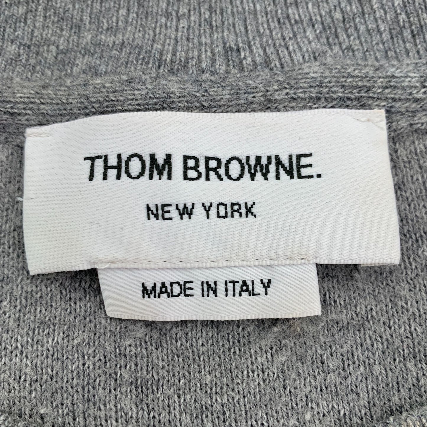 Thom Browne Classic Four-Bar Grey Cotton Crewneck Sweatshirt (Size 3/L)