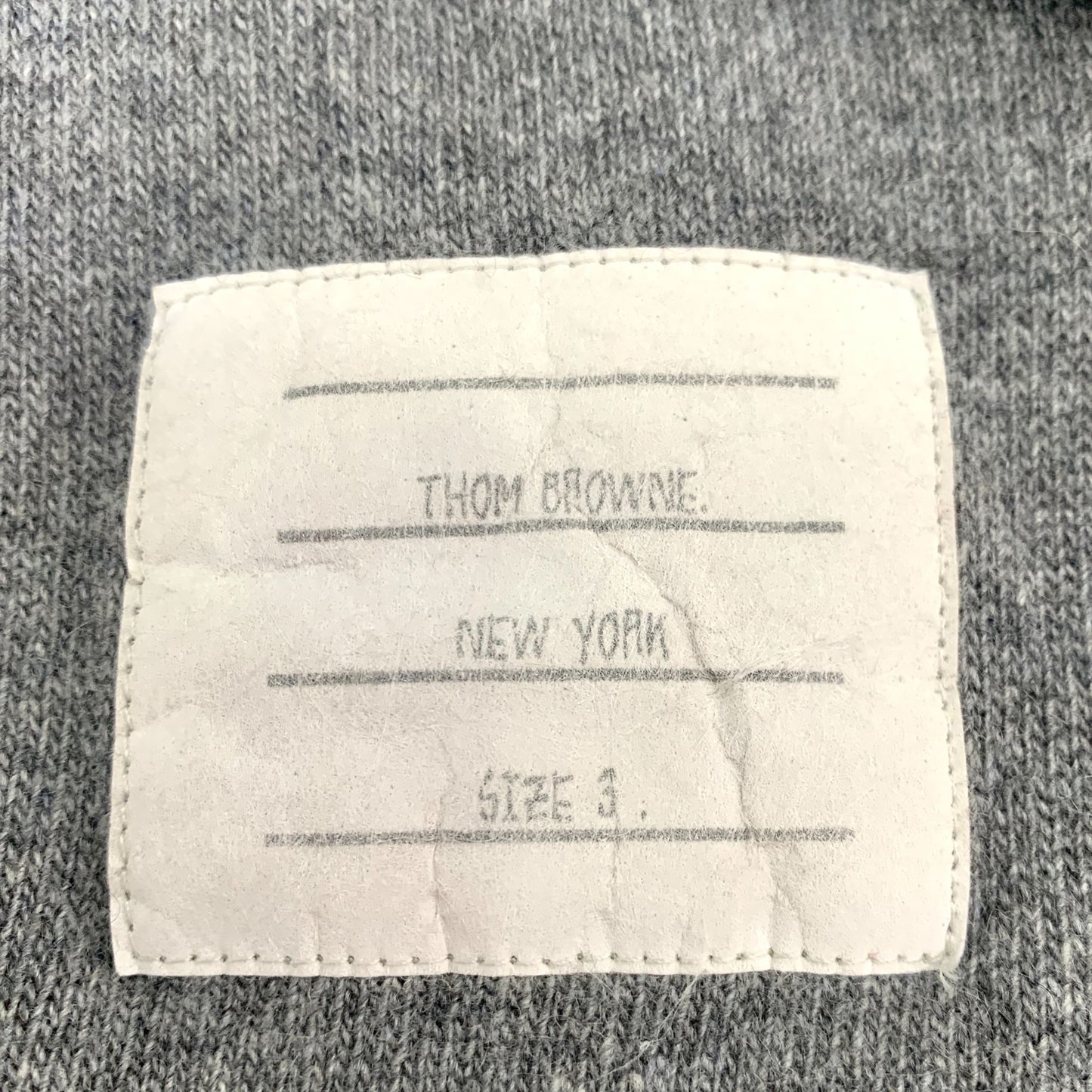 Thom Browne Classic Four-Bar Grey Cotton Crewneck Sweatshirt (Size 3/L)