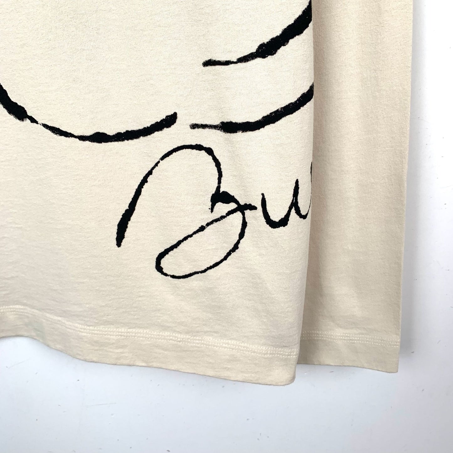 Burberry Beige Swan Print Cotton Long Sleeve T-Shirt M