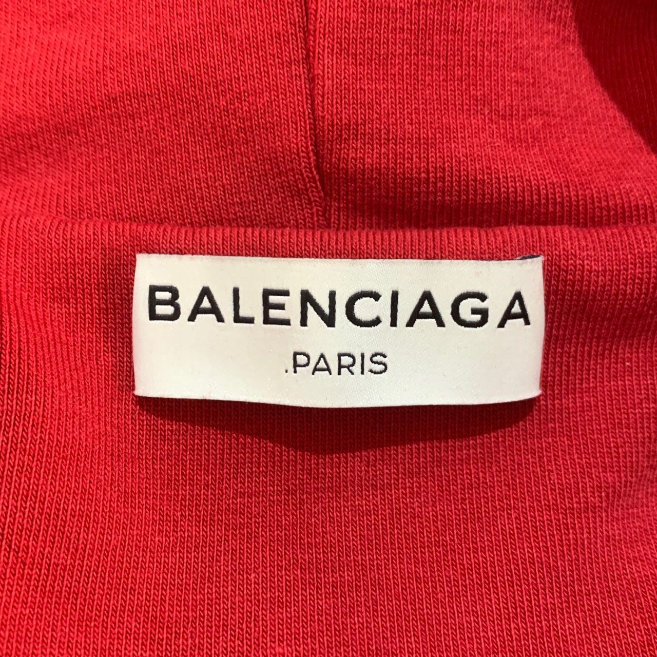 Balenciaga Red Hooded Drawstring Long-Sleeved Hoodie L Size