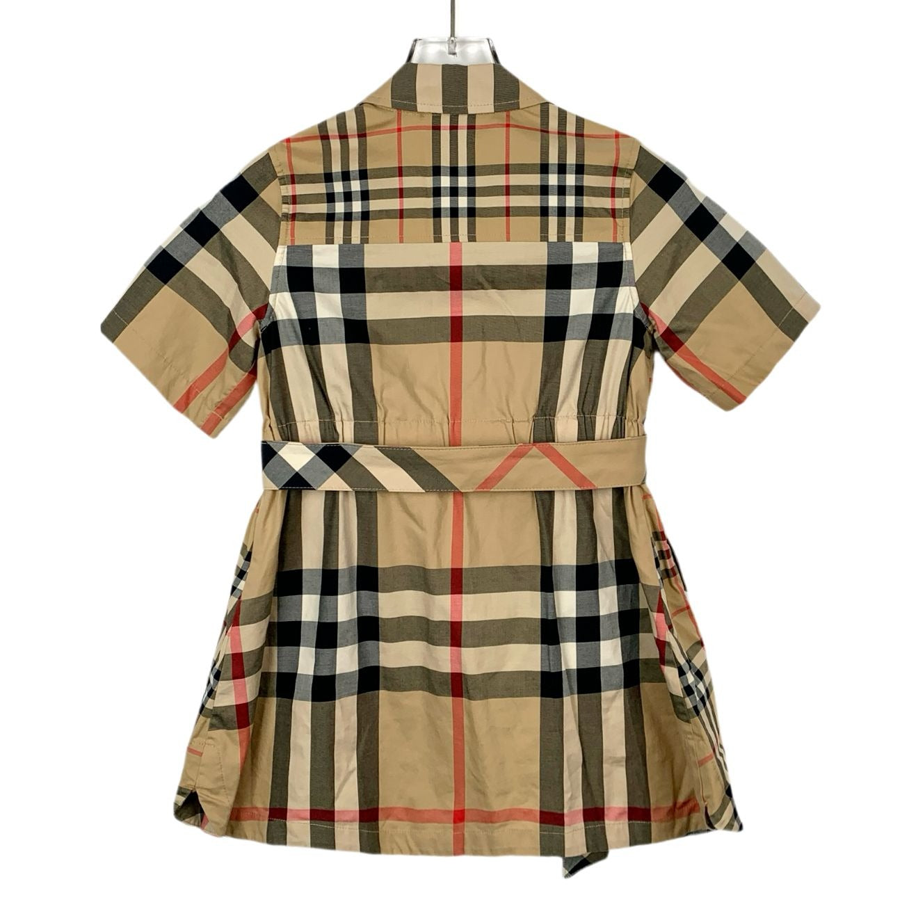 Burberry Brown Checkered Button-Down Shirt Dress (Size 6Y)