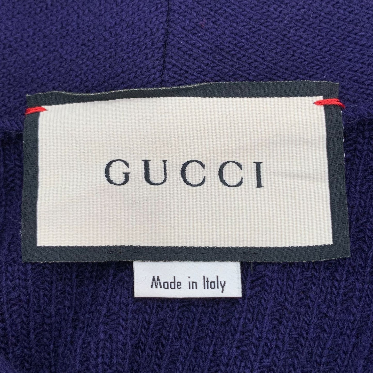 Gucci Womens Wool Knit Sweater With Apple Patch Blue Size M