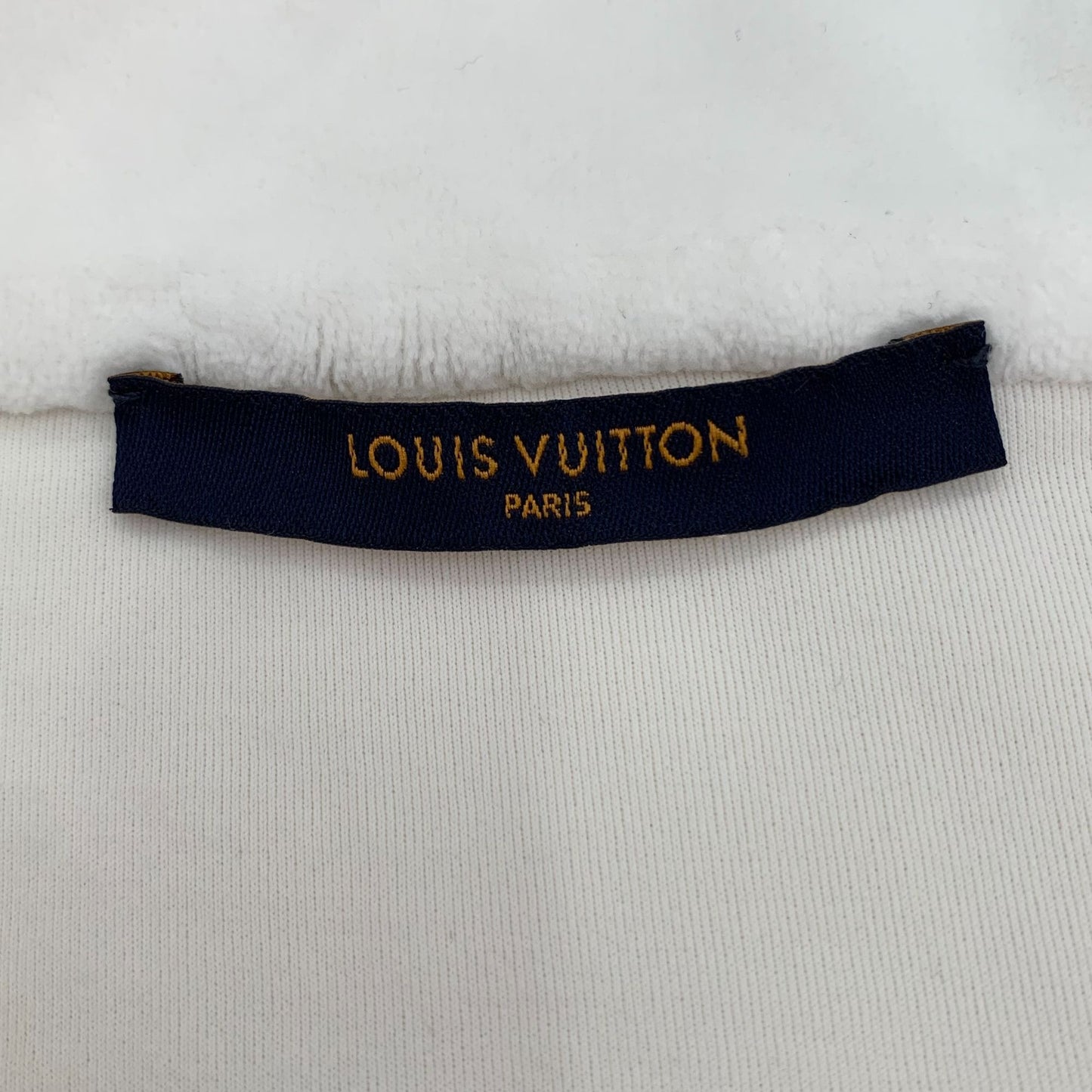 Louis Vuitton White Logo Embossed Half-Zip Cotton Sweatshirt M Made In Italy