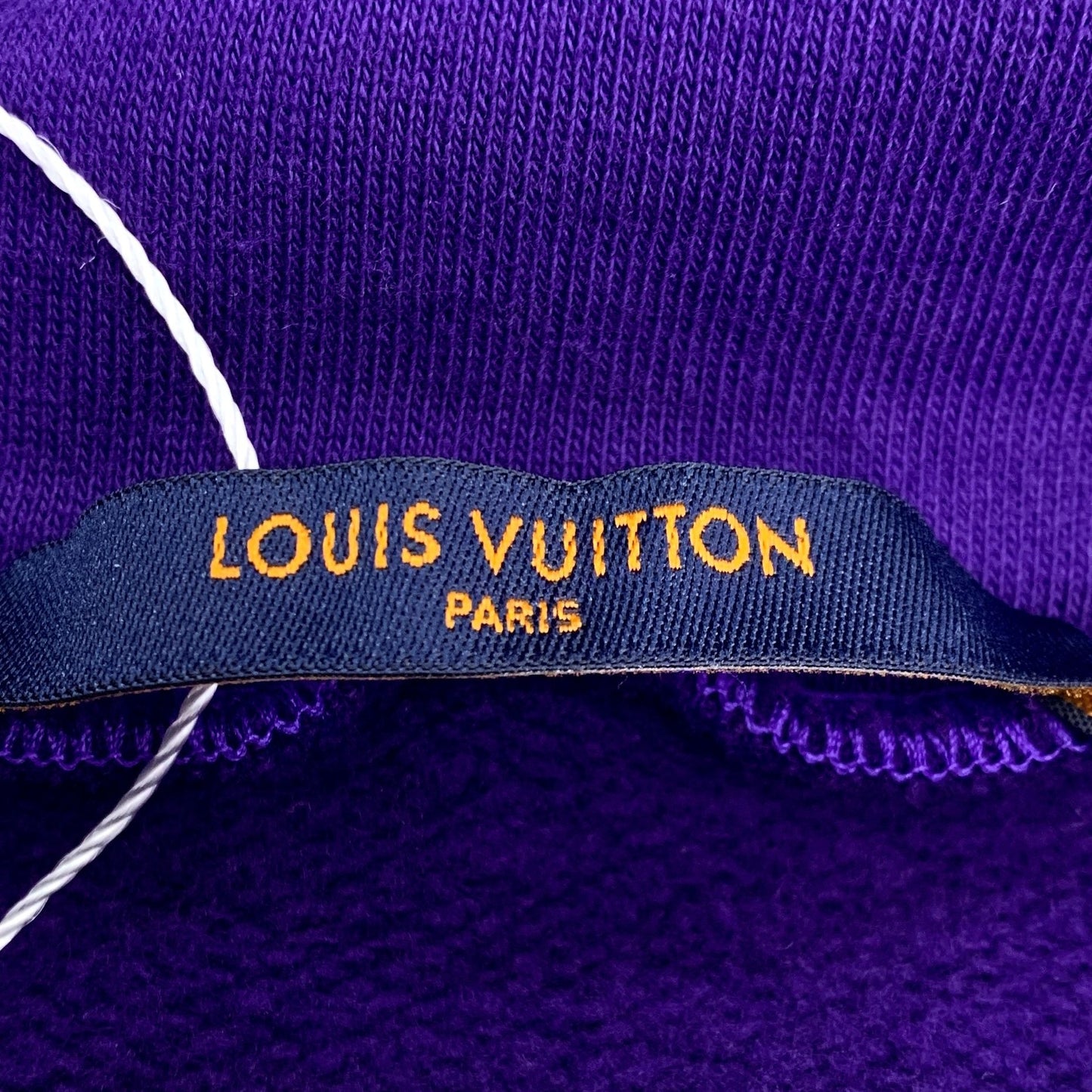 Louis Vuitton Purple Embossed Logo Hooded Cotton Sweatshirt (Size L)