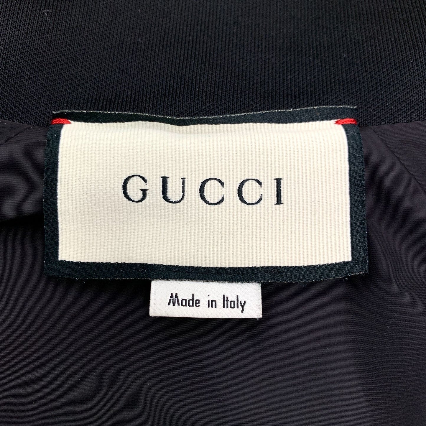 Gucci Black Logo Print Patchwork Zip Jacket (Size M)