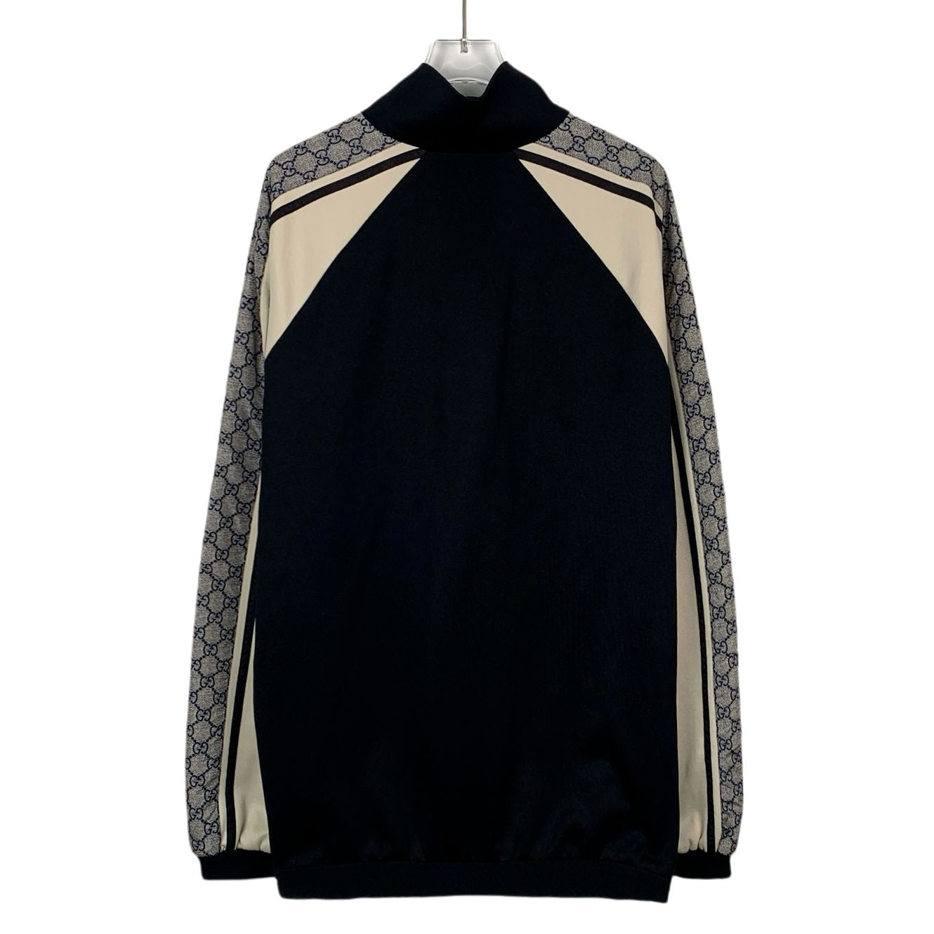 Gucci Black Logo Print Patchwork Zip Jacket (Size M)