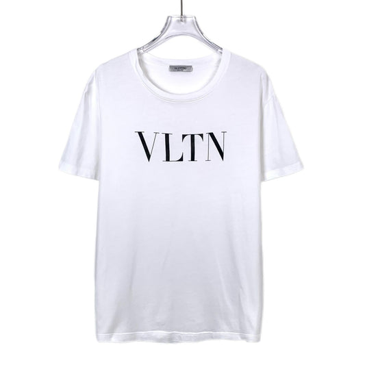 Valentino White "VLTN" Logo Cotton T-Shirt S Size Made In Italy