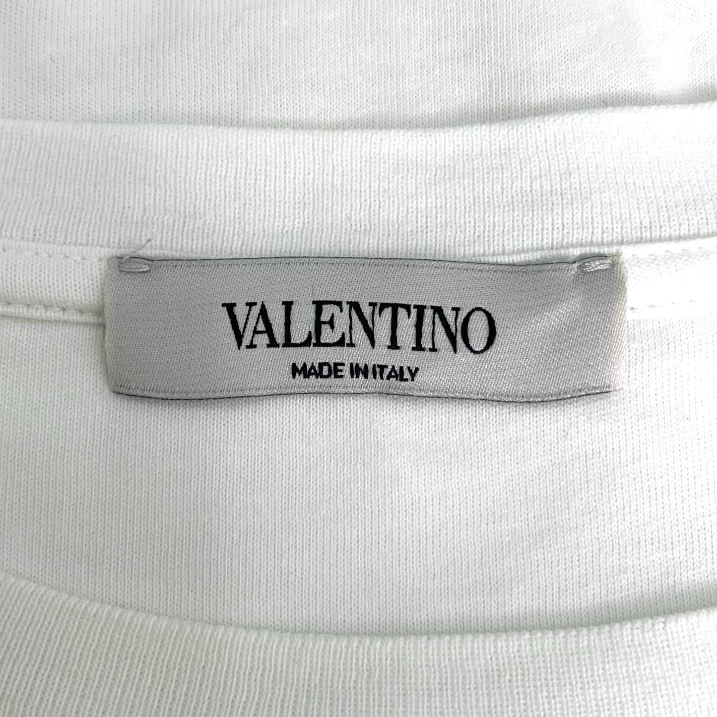 Valentino White "VLTN" Logo Cotton T-Shirt S Size Made In Italy