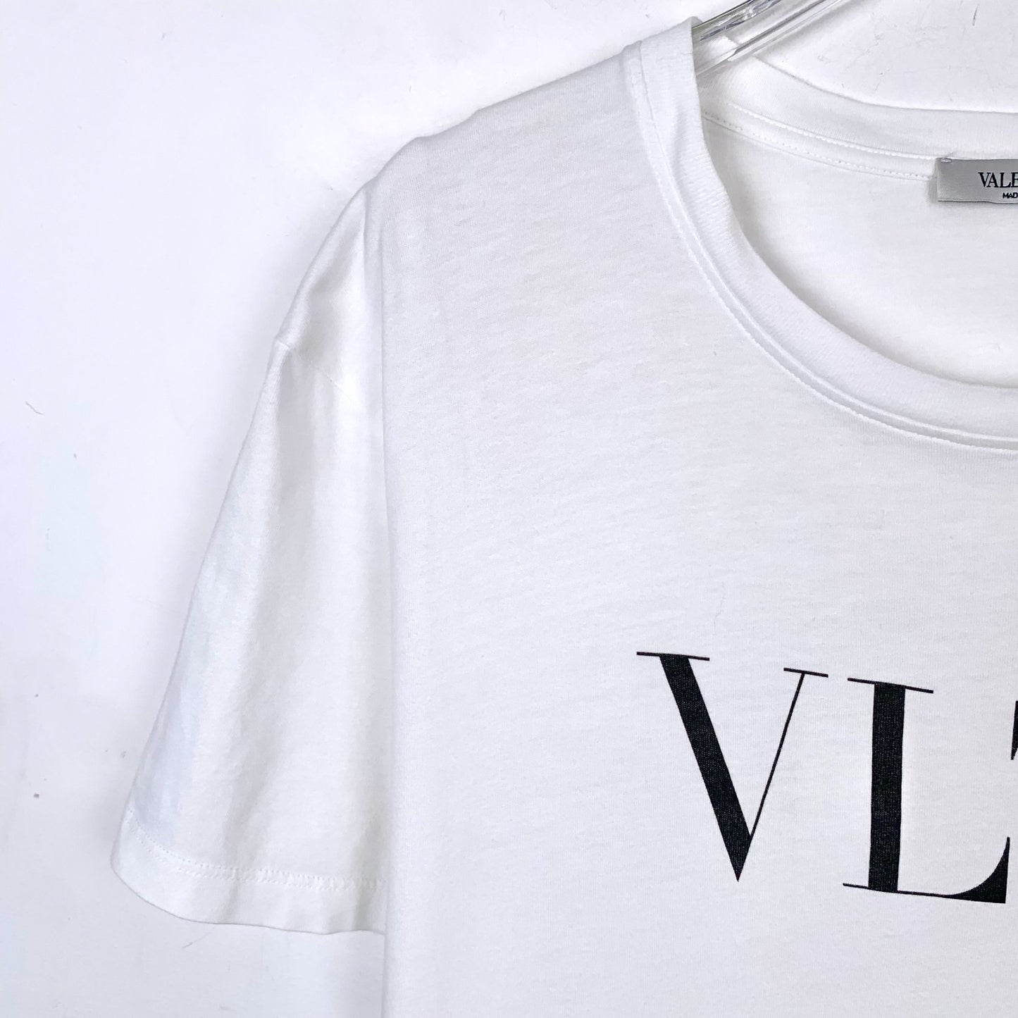 Valentino White "VLTN" Logo Cotton T-Shirt S Size Made In Italy