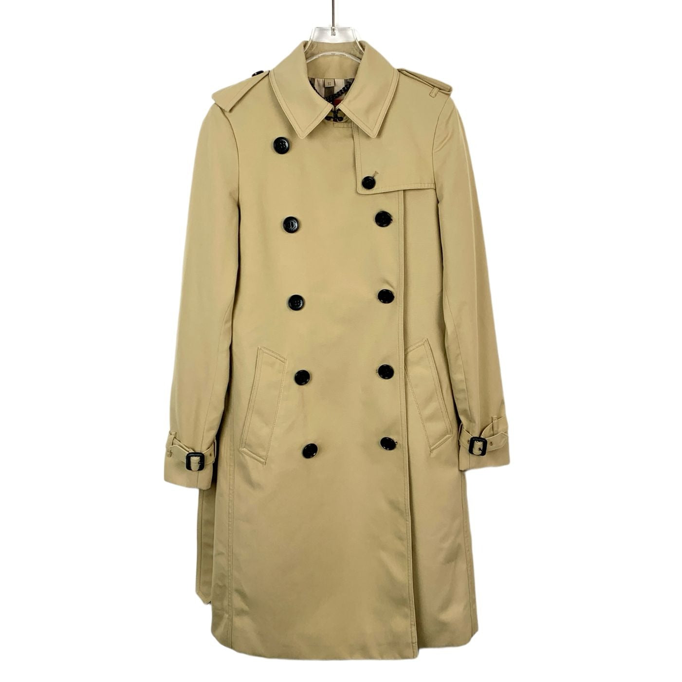 Burberry Womens Double-Breasted Trench Coat Size 36 XS Beige Cotton/Polyester