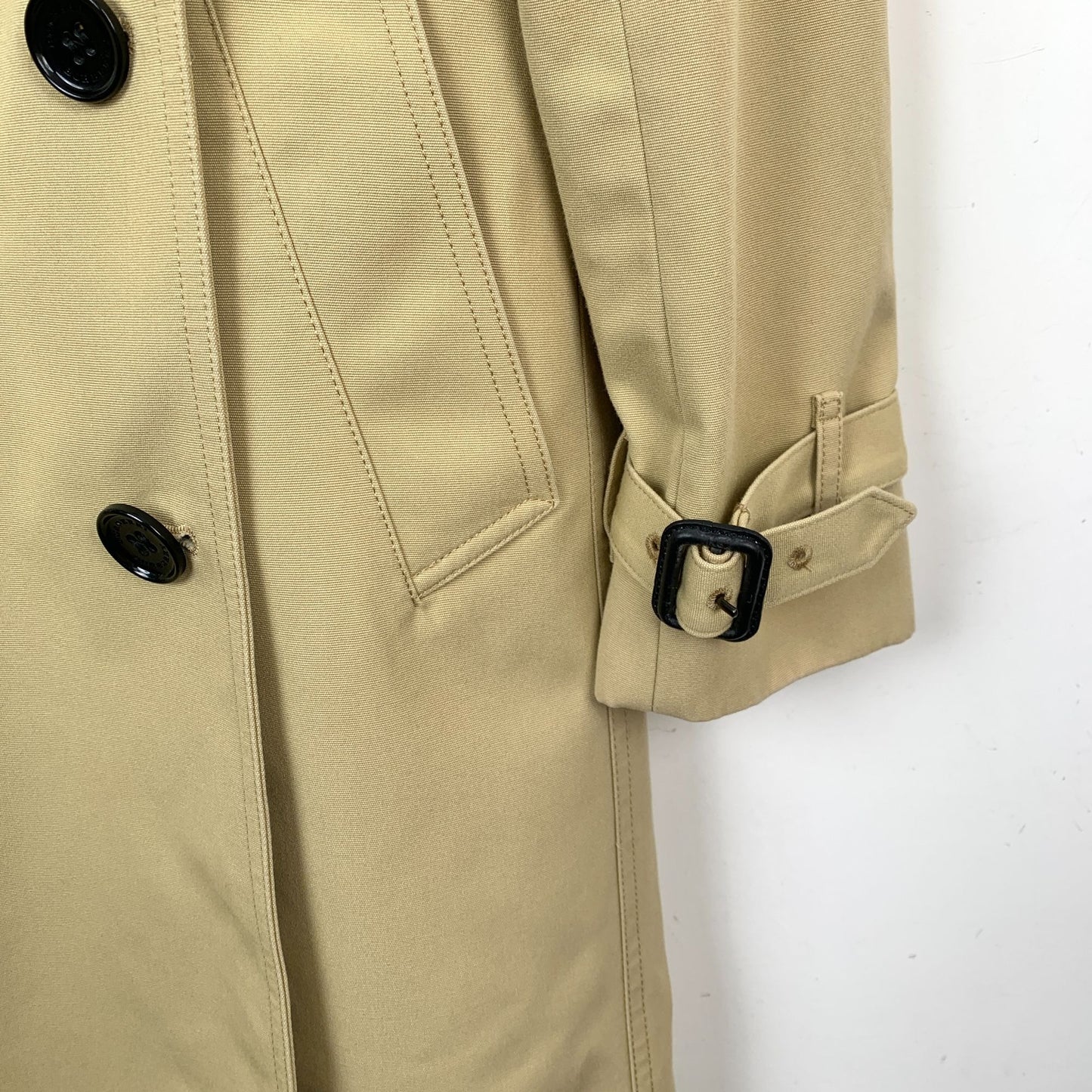 Burberry Womens Double-Breasted Trench Coat Size 36 XS Beige Cotton/Polyester