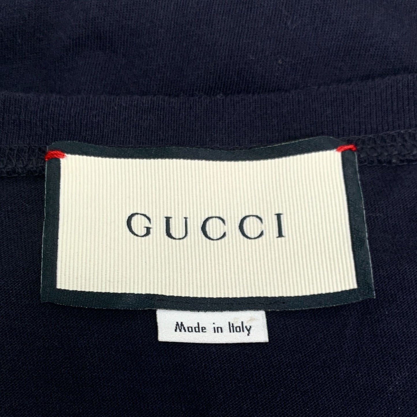 Gucci Black Logo Beaded Cotton Crewneck T-Shirt (Size M)