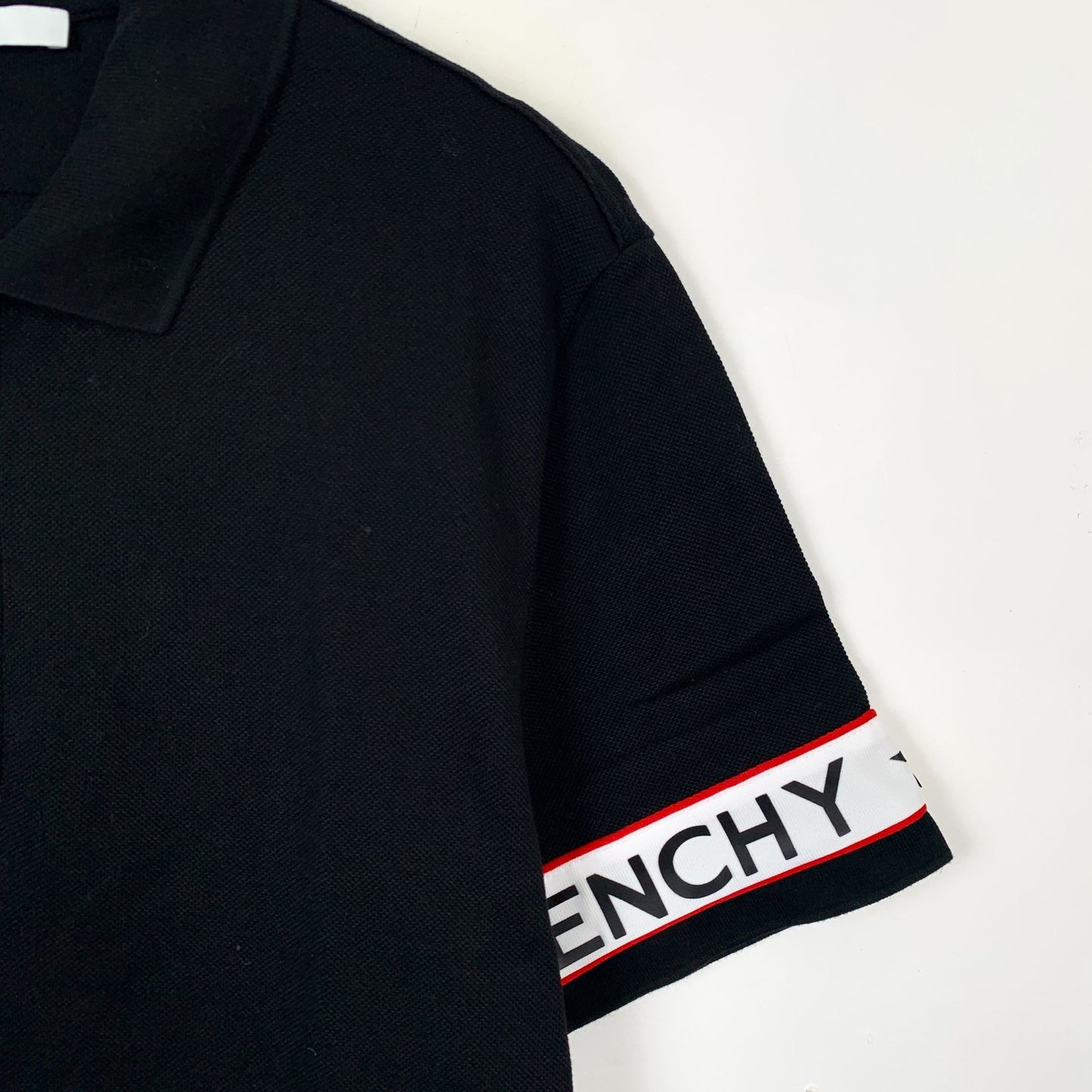 Givenchy Mens Black Cotton Polo Shirt With Logo Detail Size M