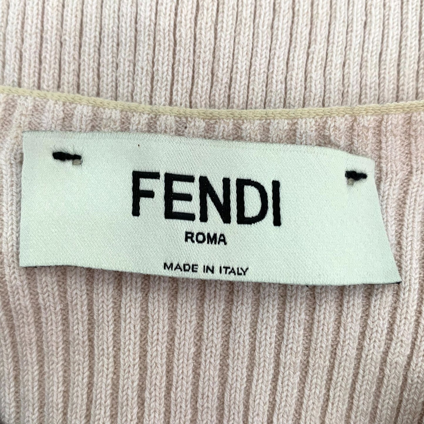 Fendi Beige Cotton Long Sleeve Knitted Cardigan (Size L)