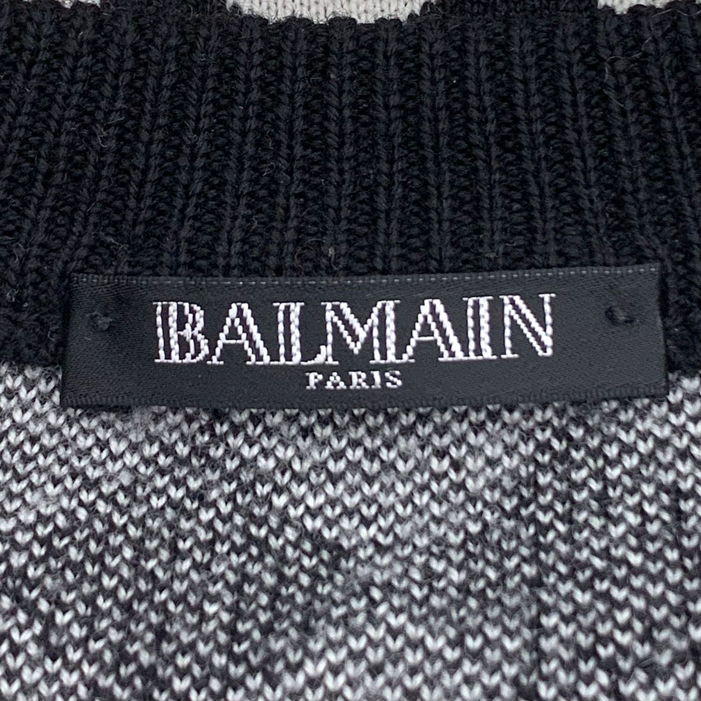 Balmain Colorblock Checkered Wool Sweater (Size S)