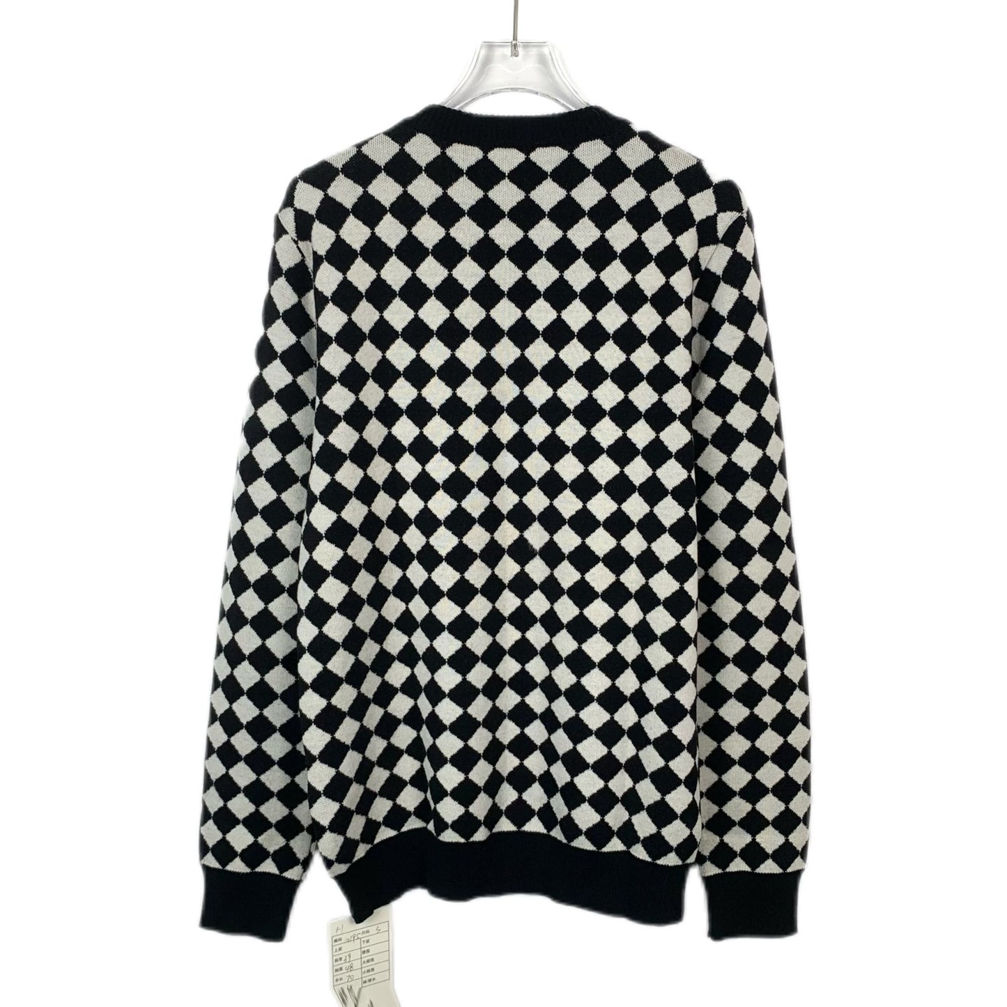 Balmain Colorblock Checkered Wool Sweater (Size S)