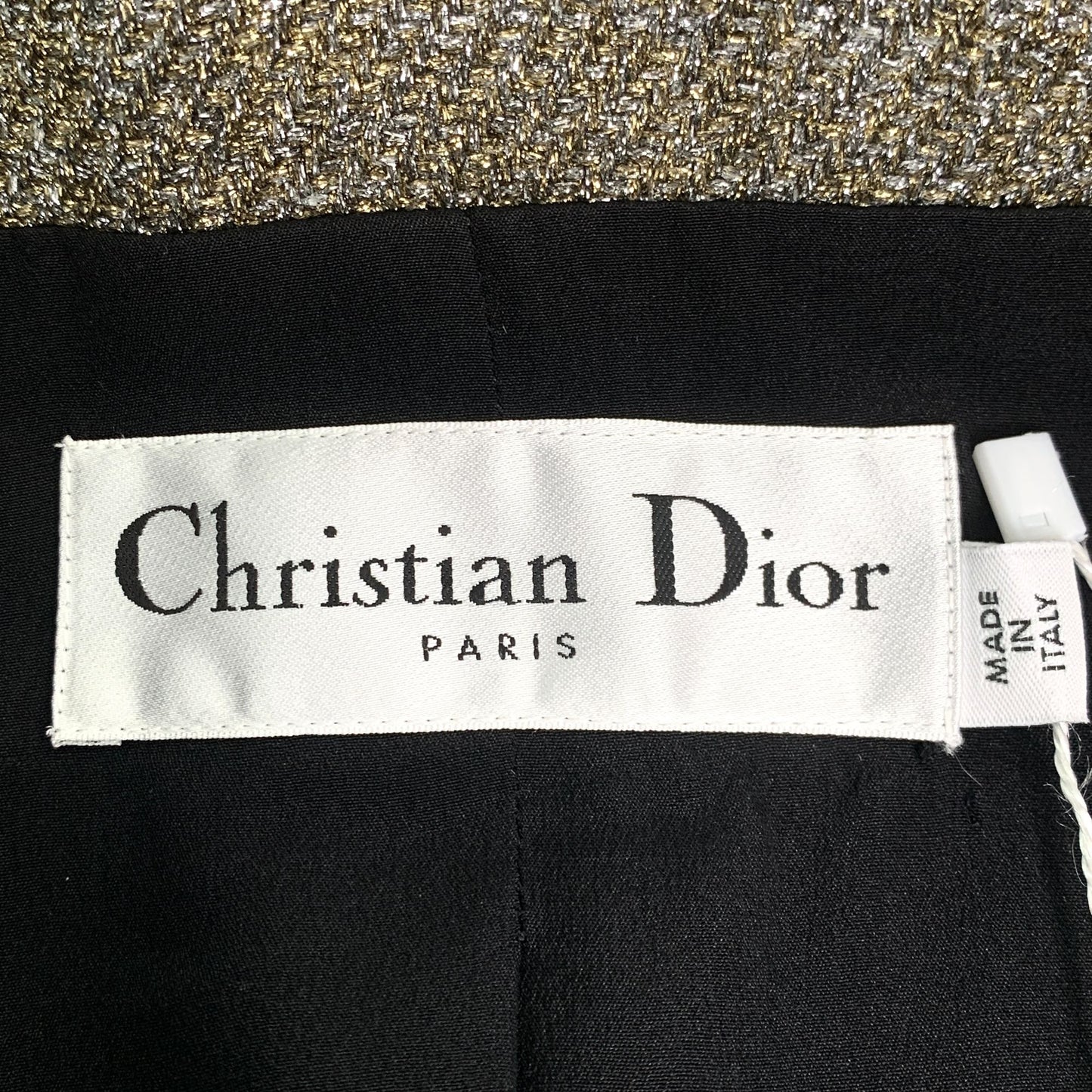 Christian Dior Silver Lurex Double-Breasted Blazer (Size 42)