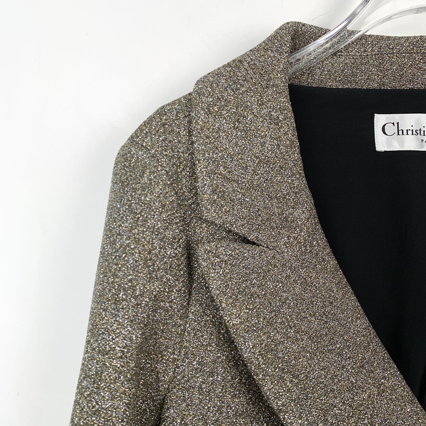 Christian Dior Silver Lurex Double-Breasted Blazer (Size 42)